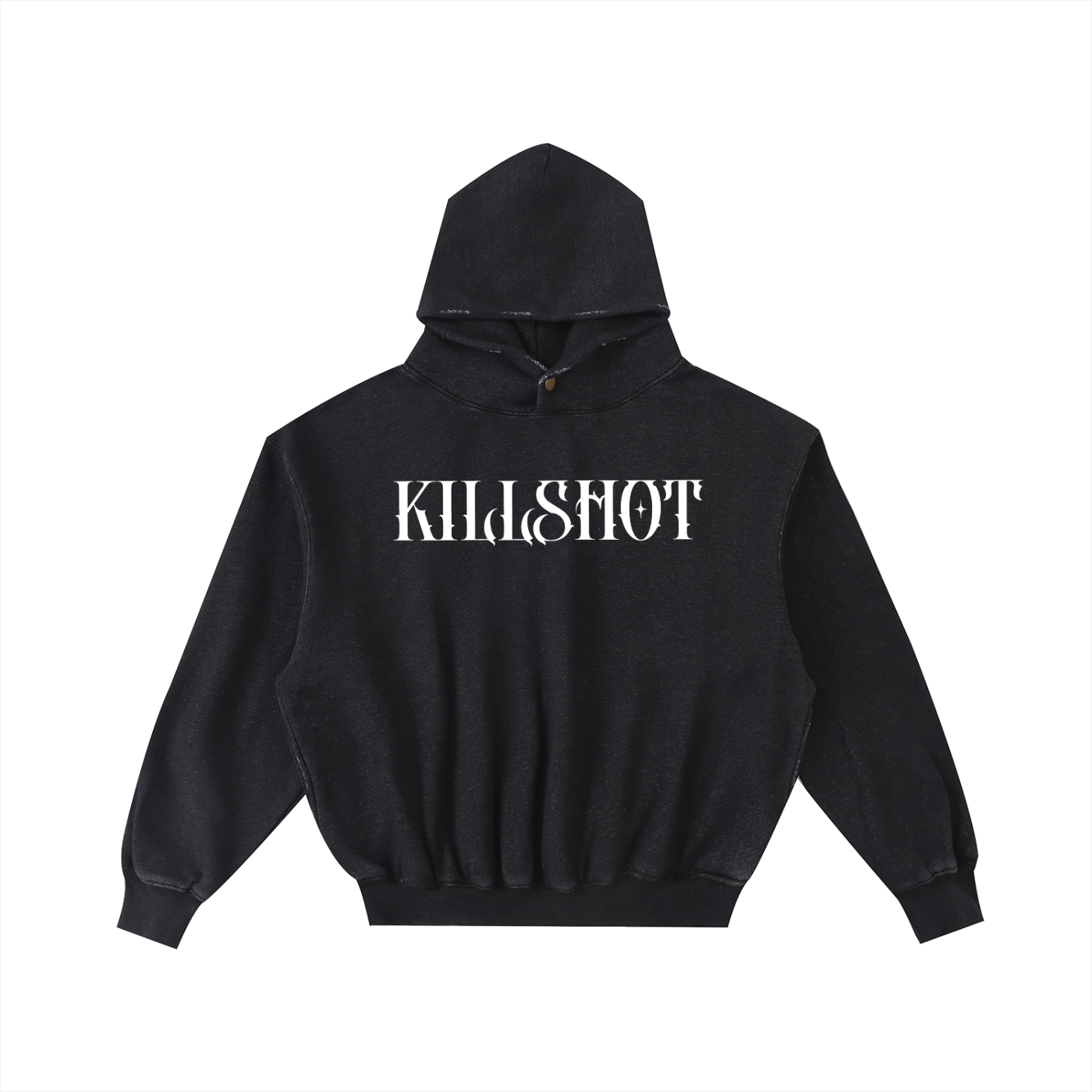Frayed Enzyme Washed Fleece Hoodie