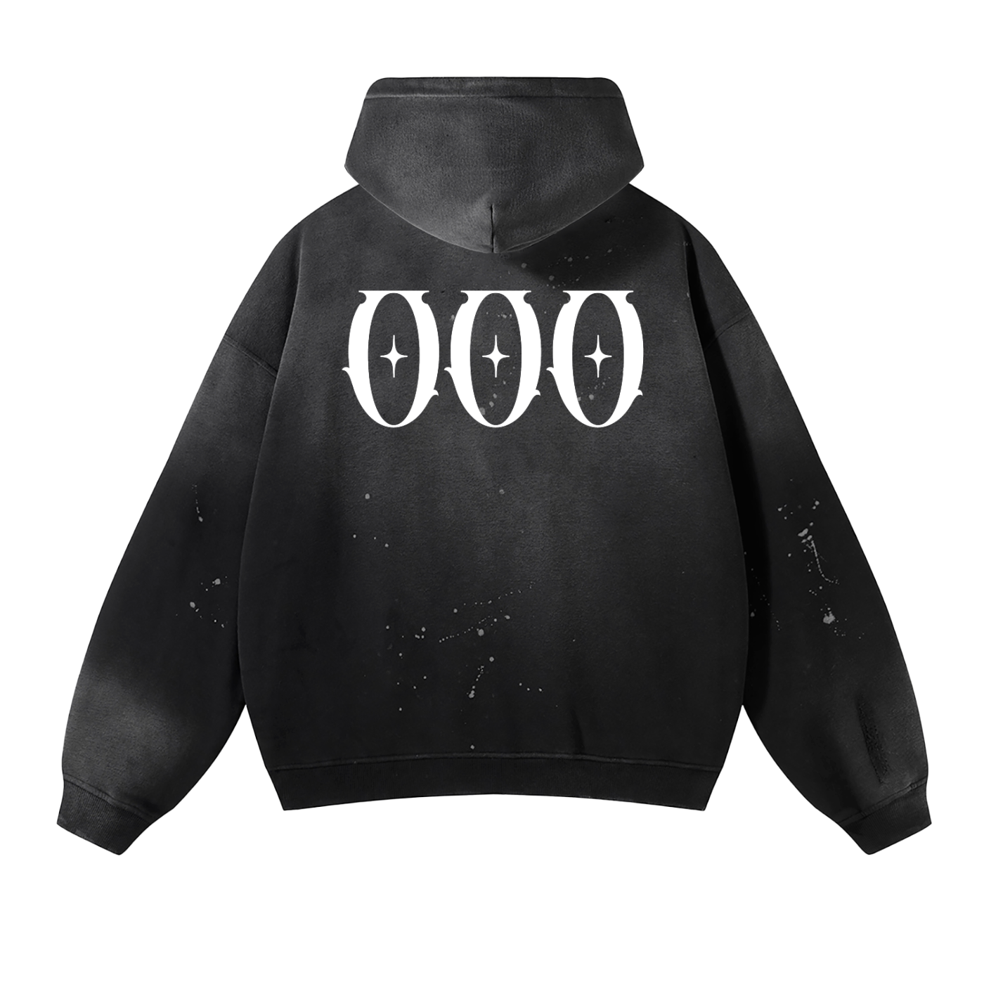 Vintage Washed Frayed Fleece Hoodie