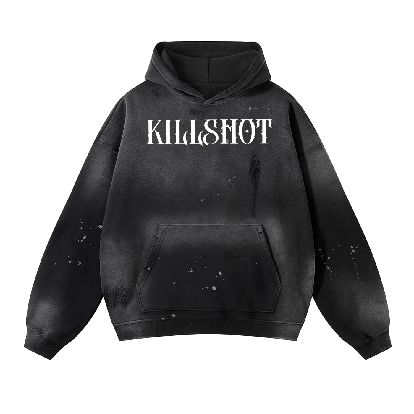 Vintage Washed Frayed Fleece Hoodie