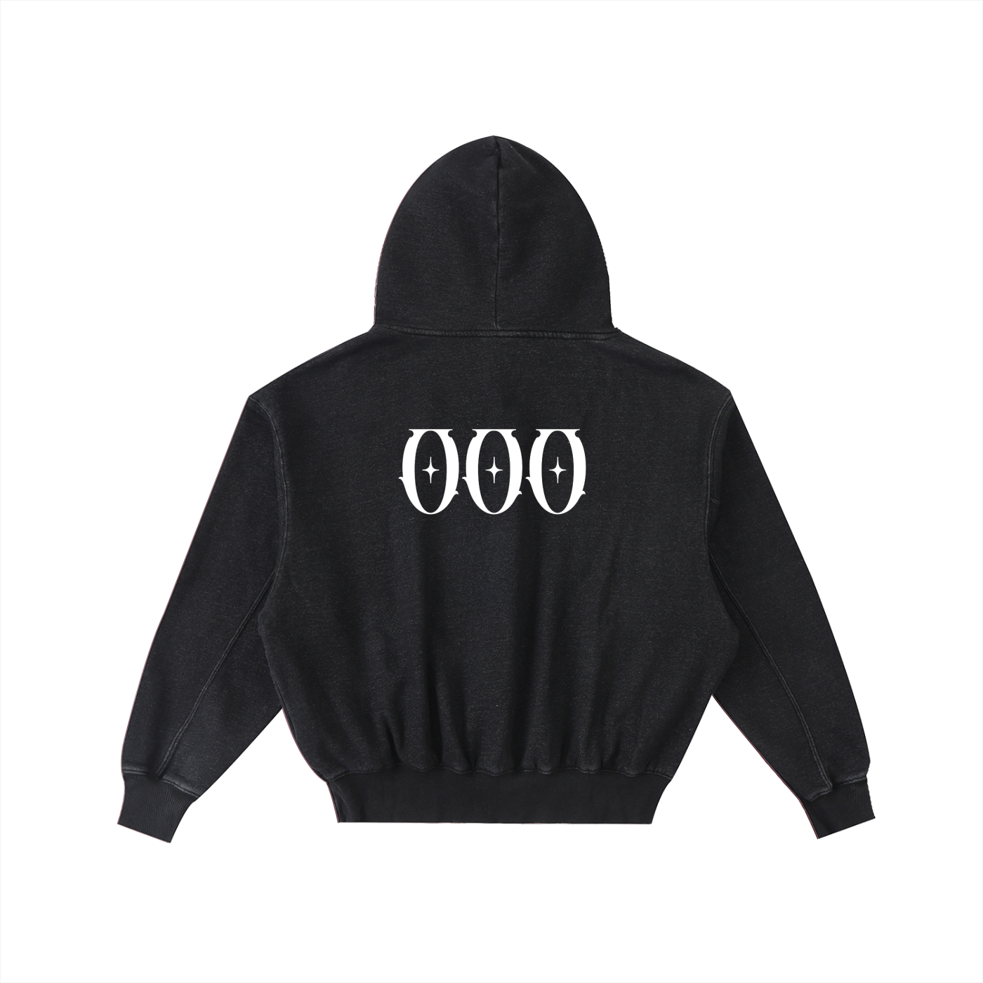 Frayed Enzyme Washed Fleece Hoodie