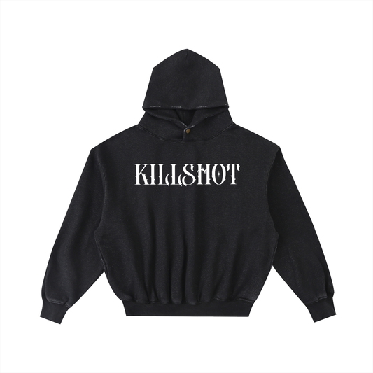 Frayed Enzyme Washed Fleece Hoodie