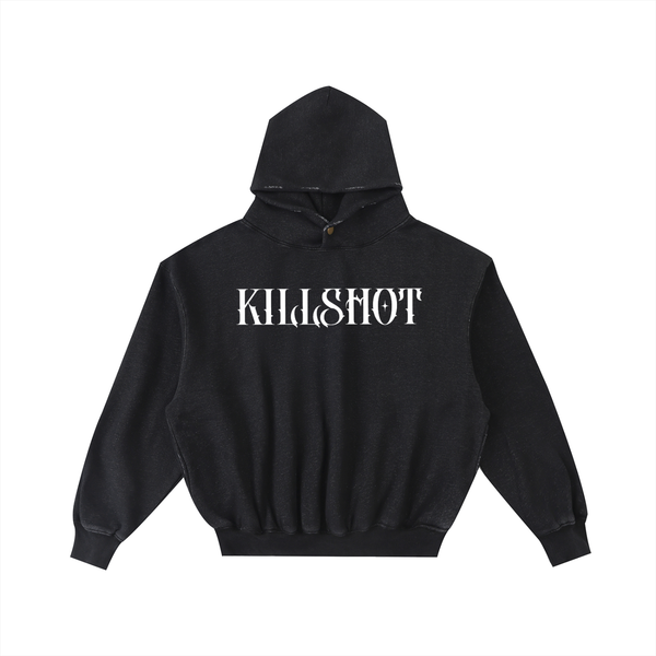 Frayed Enzyme Washed Fleece Hoodie