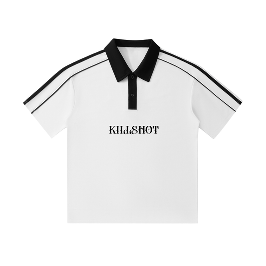 Contrast Collar Short-Sleeve Polo Shirt