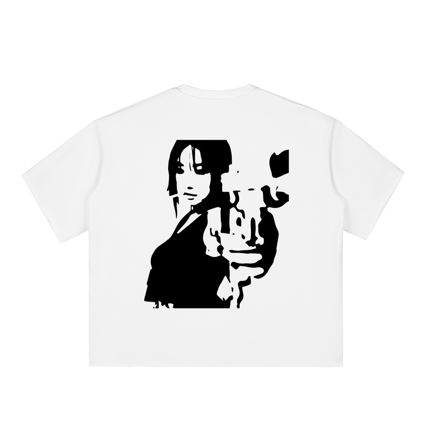 Boxy Half-Sleeve Raw-Edge T-Shirt